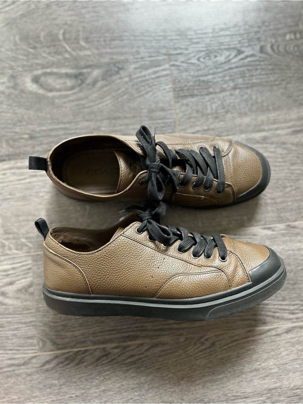 Coach Men's Casual Brown Leather Lace-Up Sneakers Size 10